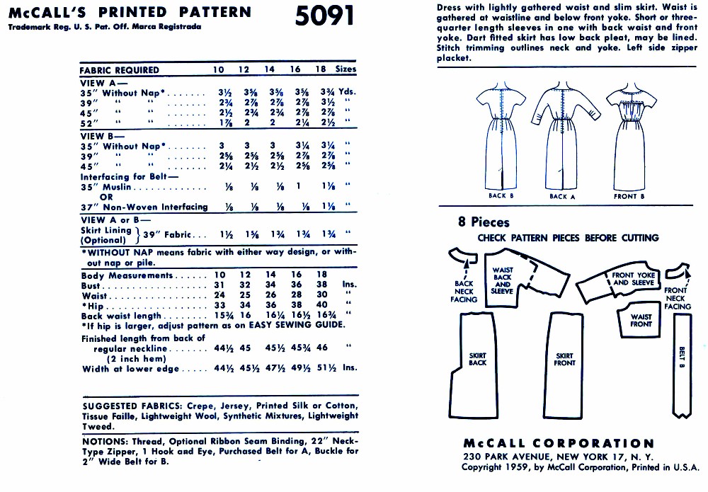 mccalls sewing patterns Size 10 Bust 32,5 #6651