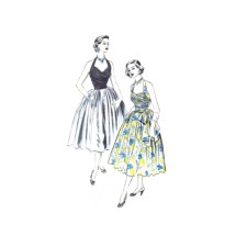 1950s Lovely Dress Pattern McCALLS 8801 Flattering Neckline Stunning  Gathered Back Daytime or Dinner Dress Bust 35 Vintage Sewing Pattern  FACTORY FOLDED