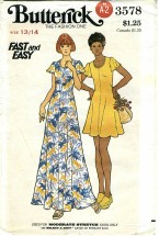 Butterick 3578 High Fitted Flared Dress Size 13 / 14 - Bust 33 1/2