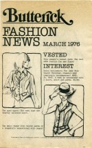 Butterick Fashion News March 1976 Pamphlet