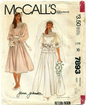 McCall's 7893 JANN JOHNSON Brides or Bridesmaids Gown & Slip Size 8