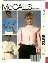McCall's 8812 Misses Pullover Blouses Size 10 - Bust 32 1/2