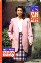 See & Sew 6324 Sewing Pattern Jacket Skirt Blouse Suit Size 6 - 14