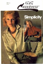 Simplicity 6587 Fly Front Blouse Size 10 - Bust 32 1/2